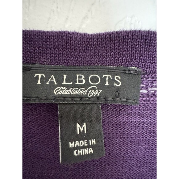 NWOT Talbots Purple Women’s Cotton Medium Cardigan - Picture 2 of 8